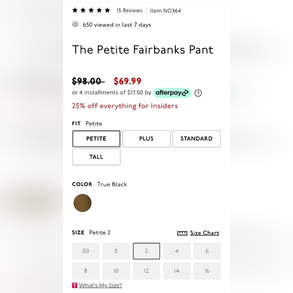 COPY - NWT Madewell The Petite Fairbanks Pant, 2P in True Black - Picture 7 of 12